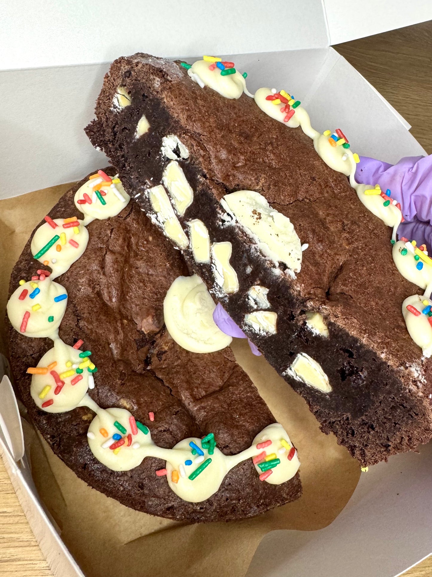 White Chocolate Brownie Pie- Happy Birthday- 6 inch